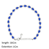 عصفور كريستال انسيال فضة تنس عيار 925 بتصميم كمثري ازرق مرصع بالزركون